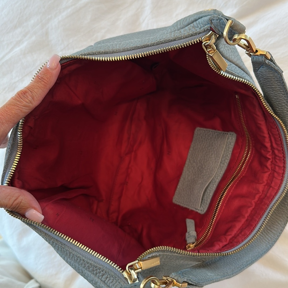 Hammitt Gray/Blue Shoulder Bag with Gold Accents - Picture 9 of 15